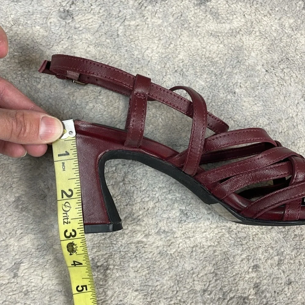 Seychelles Charter Leather Cross Cross Strappy Cage Sandals Chunky Heel Sz 6